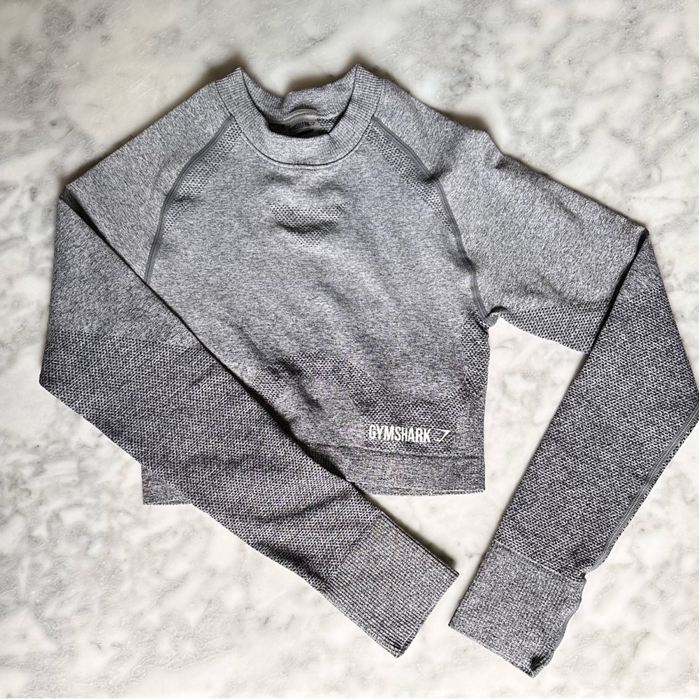Gymshark Gray Seamless Cropped Long Sleeve